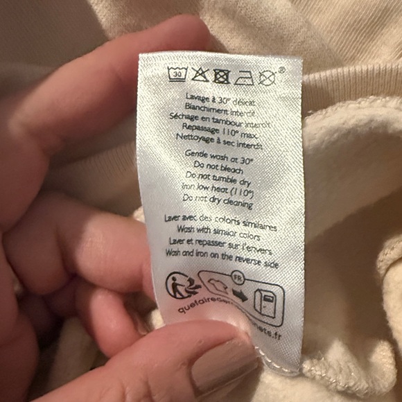 Sézane Graphic La Chamade Small Cream Heart Sweatshirt - Picture 6 of 9